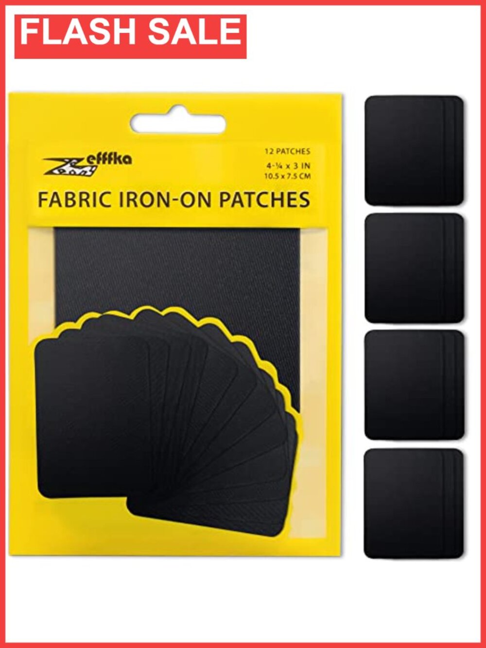 12 Iron-On Fabric Patches Cotton Strongest Glue Repair Decorating Kit